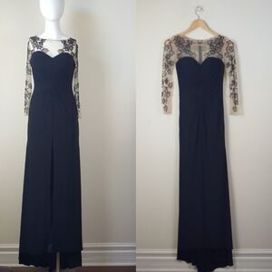 Coya Collection Maxi Front Slit Beaded Leaves